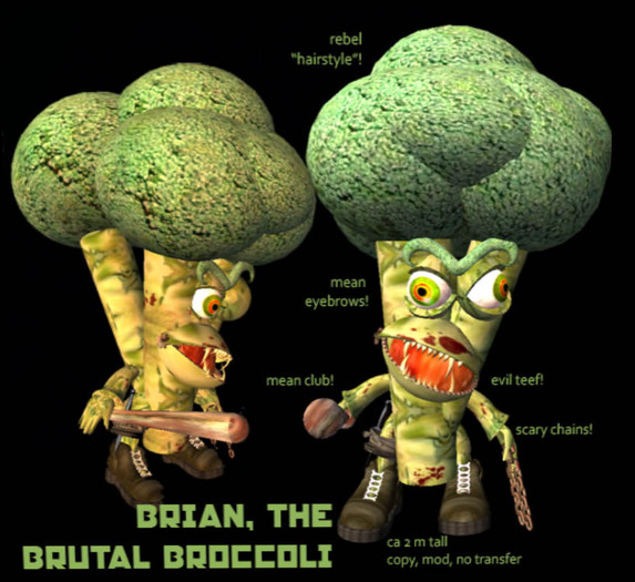 Second Life Marketplace 99 v2 brian the brutal broccoli avatar 2m